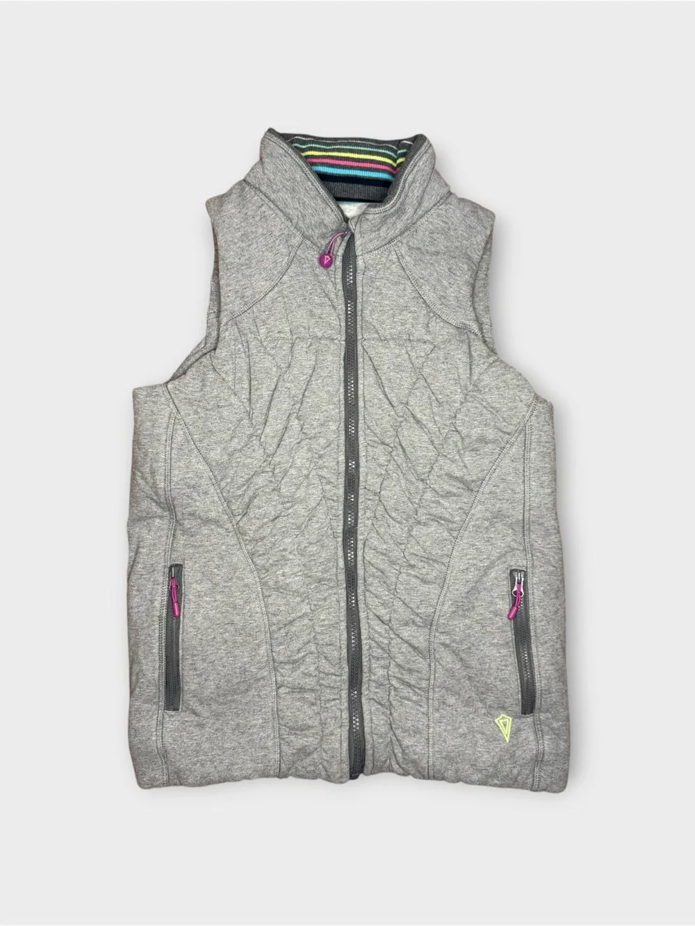 Ivivva By Lululemon Gray Quilted Vest